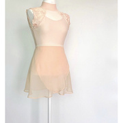 芭蕾舞纱裙女一片式纯色，橘粉色练功短裙成人，体操服系带半身舞蹈裙
