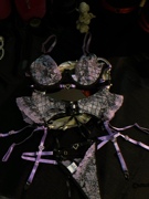 MrsPanda·爱乐之城·性感蕾丝镂空透视内衣吊带情趣三件套装紫色