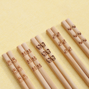 儿童筷子可爱短款竹筷子天然家用小孩实木卡通，幼儿园专用筷练习筷