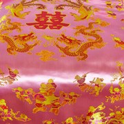 中式婚庆杭州丝绸被套织锦缎龙凤百子结婚被面子全脱卸被罩四件套
