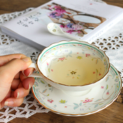 陶瓷咖啡杯套装欧式骨瓷红茶杯碟，小奢华家用女士，下午茶水杯花茶具