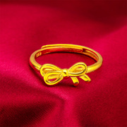 蝴蝶戒指女越南沙金首饰厂时尚款，沙金饰品礼物跨境饰品