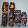 泰国实木雕非洲面具装饰东南亚挂饰品，挂件墙上酒吧创意手工绘壁饰