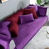 短毛绒沙发垫紫色防滑简约现代四季加厚实木布艺靠背扶手巾枕套定