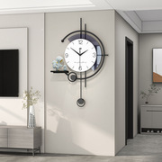 现代简约钟表客厅个性创意，时钟高级感挂墙，摆件家居装饰置物架挂钟