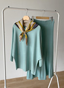 日本DHOLIC2月时尚露肩蝙蝠袖针织衫长裙两件套1691475