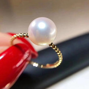 diy珍珠配件s925纯银珍珠，戒指空托麻花指环托配6-9mm正圆珠