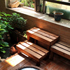 实木花架客厅落地式木，凳子户外室内脚踏阳台单层防腐木盆景置物架