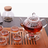 南瓜条纹花茶壶茶具耐热玻璃，客厅茶壶套装，家用玻璃家用创意