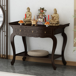 新中式供桌家用香案中堂神台玄关柜子现代贡台佛桌实木上香佛龛