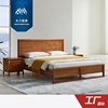 木夕东南亚风格家具中式卧室，双人床槟榔胡桃色，泰式实木雕刻古典床