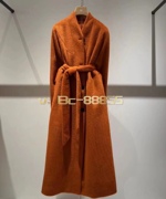高订正版！22冬季 橘色苏力绒阿尔卡巴长款大衣外套女 保暖