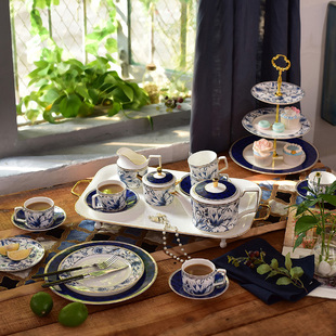 英式下午茶茶具套装轻奢骨瓷，咖啡杯碟咖啡具家用创意，茶具高级感