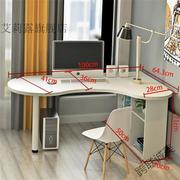 欧式电脑桌简易书桌小户型家用电脑桌简约转角台式弧形书桌柜组合