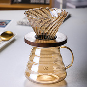 手冲日式棕色迷你咖啡壶套装现代简约家用手动大容量玻璃咖啡壶