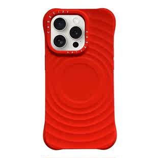 casetify绯红色波漾壳适用苹果iphone15promax磁吸保护套14白色黑色，波浪硅胶时尚潮牌新年龙年好运