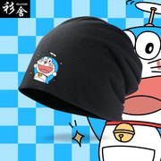 哆啦A梦小叮当机器猫干饭人套头帽子男女学生防风加绒保暖包头帽