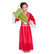 铁扇公主演出服芭蕉扇六一儿童，古装仙女服西游记，红色仙女装公主裙