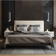 现代简约床北欧轻奢软包布艺床，1.8米时尚小户型，ins主卧室双人婚床