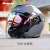 motorax摩雷士s30半盔摩托车，头盔四分之三头盔男女，双镜片电动四季