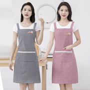 韩版家用围裙女小清新厨房，做饭透气冬背带时尚，围腰棉布罩衣工作服