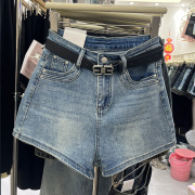 黑色牛仔短裤女夏季2024高腰显瘦宽松小个子蓝色外穿弹力热裤