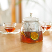 hario日本耐热玻璃茶壶，不锈钢过滤网泡茶壶，水果茶壶chen
