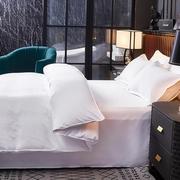 纯白色酒店宾馆民宿，床上用品单人床单，被套枕套双人被罩团购