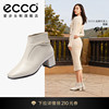 ECCO爱步短靴女 倪妮同款法式粗跟真皮女靴皮靴子 型塑290933