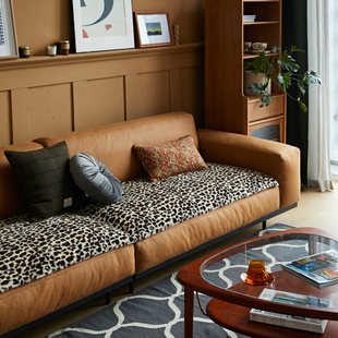 偏爱集沙发垫豹纹皮草，现代简约轻奢风，北欧毛绒防滑沙发套高端b