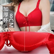调整型文胸加厚小胸罩，特超厚8cm聚拢上托红色，内衣女平胸专用10cm