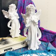 (sana)欧式复古白色天使装饰品，雕塑石膏人物，家居摆设雕像小摆件