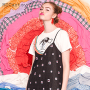 MICartsy王紫珊手工刺绣T恤女短袖上衣白色休闲百搭原创设计小众