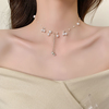 高级设计感小众珍珠项链2024年女轻奢锁骨链闺蜜流苏装饰颈链