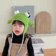 怪兽~儿童毛线帽子痞幼同款史莱克手工编针织可爱造型网红宝宝帽