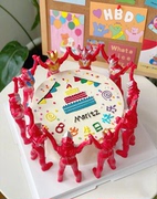 网红打怪兽超人蛋糕装饰品摆件宇宙英雄卡通儿童生日派对装扮插件