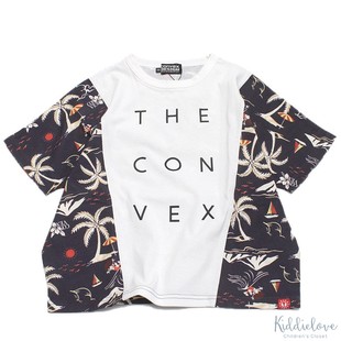 部分 日本 童装CONVEX 纯棉拼接印花蝙蝠袖宽松短袖T恤