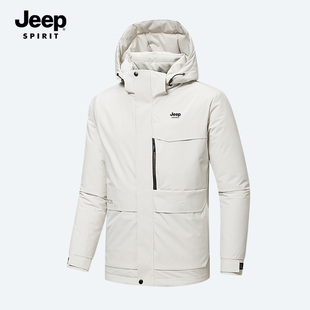 jeep吉普棉衣男士冬季2023连帽加厚保暖防寒外套棉服冬装外套