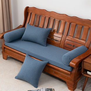 纯色秋冬款加厚实木，沙发垫子坐垫，老式红木椅加硬海绵垫防滑沙发垫