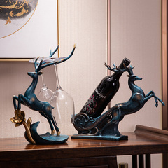 红酒架摆件创意简约杯架酒柜上档装饰品家用葡萄酒架麋鹿摆设架子