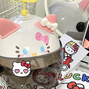 3ce认证hellokitty头盔成人夏季遮阳防晒电动车摩托车卡通安全帽