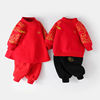 婴儿拜年服宝宝中国风新年装男小童红色过年喜庆唐装汉服女童外穿