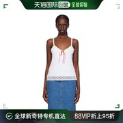 香港直邮潮奢 Anna Sui 安娜苏 女士白色亮片吊带背心