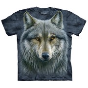 美国 themountain 灰色底战斗之大灰狼系列图案短袖3D立体T恤脸谱