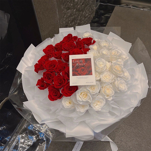 99朵白玫瑰花束鲜花速递同城生日送女友广州生日，花店配送女友花
