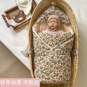 婴儿抱被春秋冬纯棉加厚款，新生婴儿用品初生宝宝襁褓包被被子外出