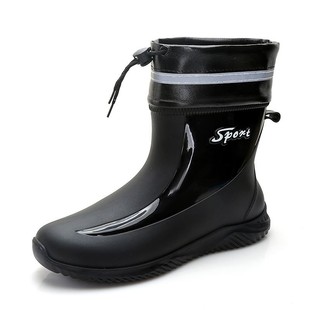 固定绒冬季加绒加厚雨鞋防水鞋，内胆棉雨靴子男款防水水靴防滑胶鞋