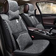 冬季xb255-羊毛汽车坐垫保暖毛绒，立体全包围汽车，用品座套包含头枕