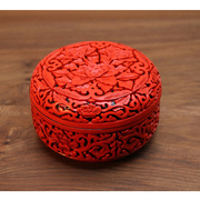 扬州漆器厂新中式手工雕漆剔红大漆糖果盒首饰盒七夕礼物送女