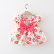 女宝宝裙子0-2-3岁4女童夏装1婴儿小碎花衣服洋气6个月女童公主裙